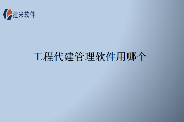 工程代建管理软件用哪个
