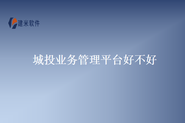 城投业务管理平台好不好