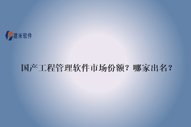 国际市政工程管理软件？哪家专业？