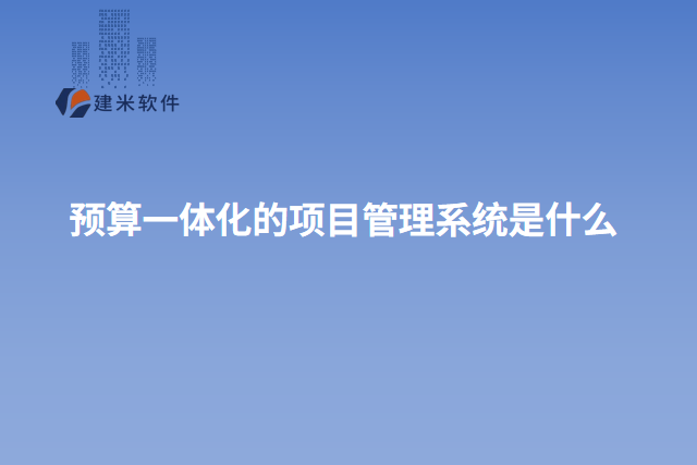 预算一体化的项目管理系统是什么