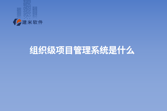 组织级项目管理系统是什么