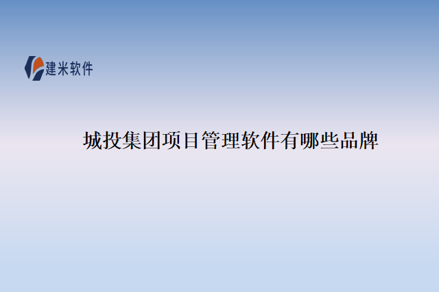 城投集团项目管理软件有哪些品牌