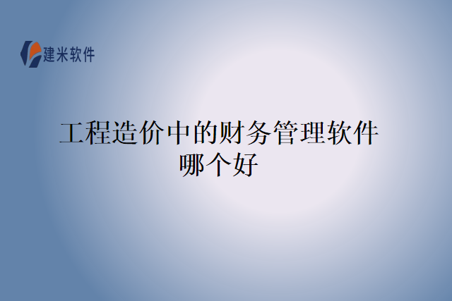 工程造价中的财务管理软件哪个好