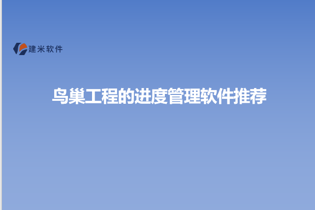 鸟巢工程的进度管理软件推荐
