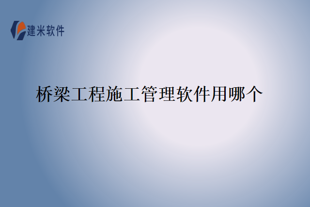 桥梁工程施工管理软件用哪个