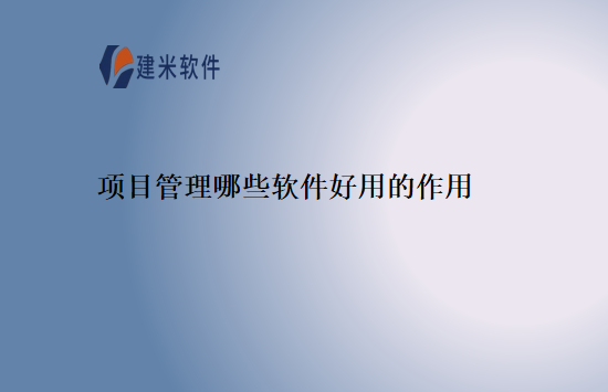 项目管理哪些软件好用的作用