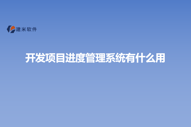 开发项目进度管理系统有什么用