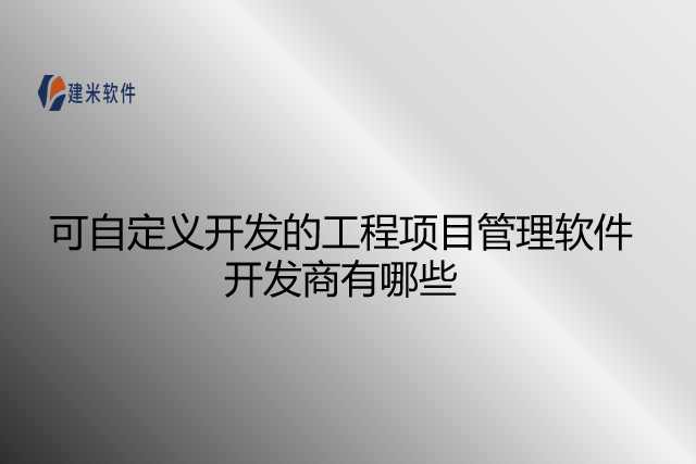 可自定义开发的工程项目管理软件开发商有哪些