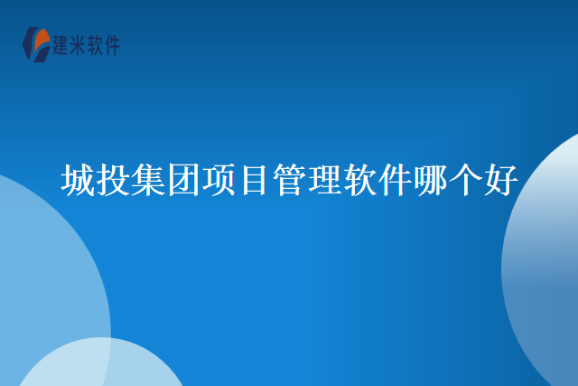 城投集团项目管理软件哪个好