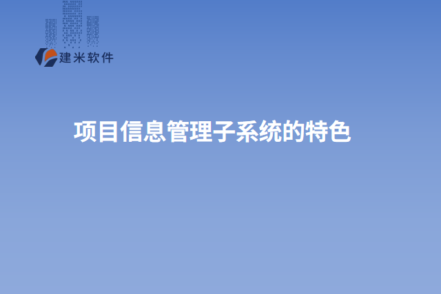 项目信息管理子系统的特色