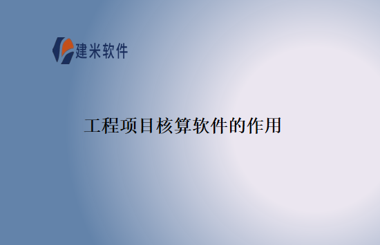 工程项目核算软件的作用