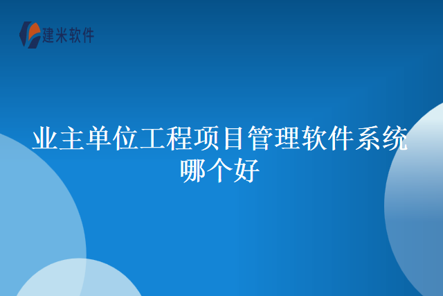 业主单位工程项目管理软件系统哪个好
