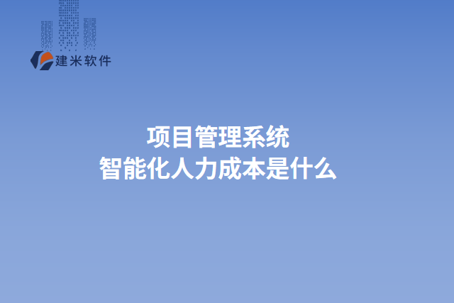 项目管理系统智能化人力成本是什么
