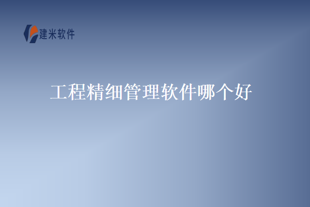 工程精细管理软件哪个好