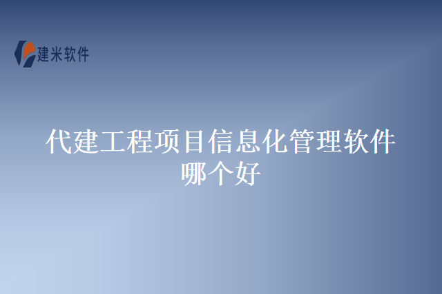 代建工程项目信息化管理软件哪个好
