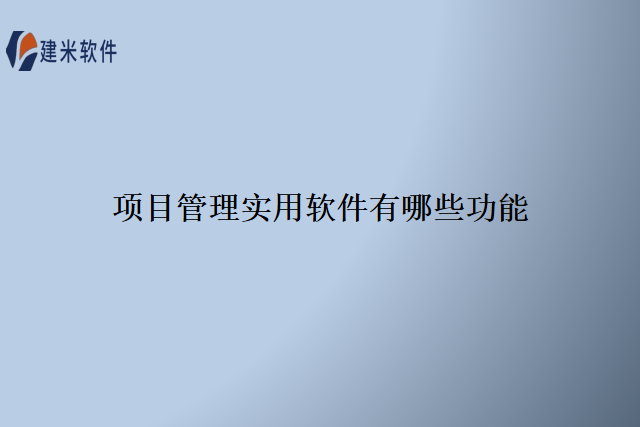 项目管理实用软件有哪些功能