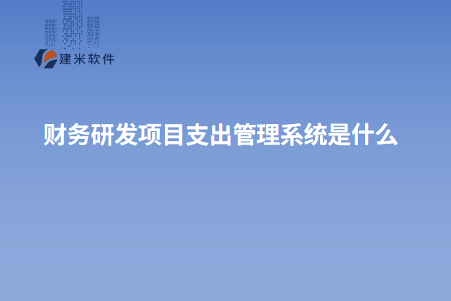 财务研发项目支出管理系统是什么