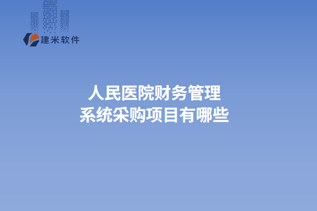 人民医院财务管理系统采购项目有哪些