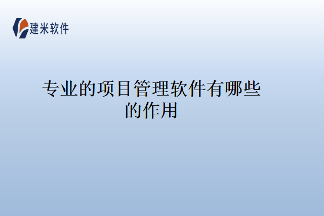 专业的项目管理软件有哪些的作用