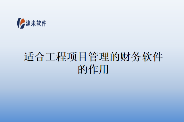适合工程项目管理的财务软件的作用
