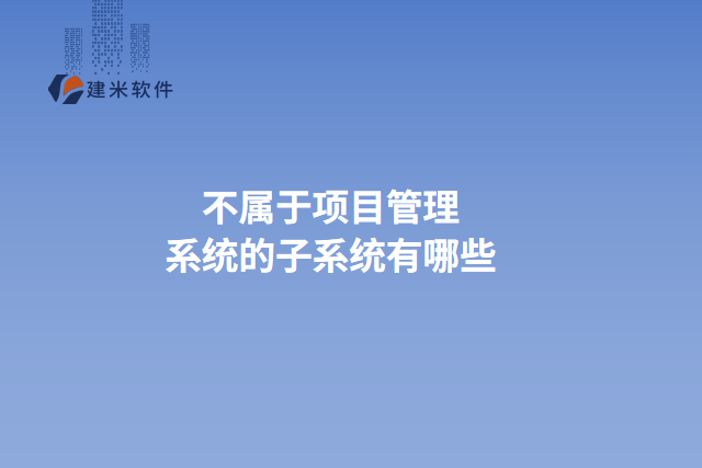 不属于项目管理系统的子系统有哪些