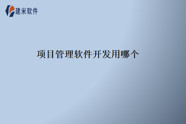 项目管理软件开发用哪个