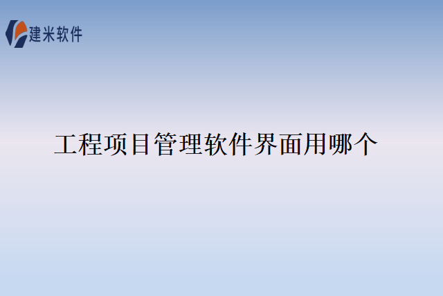 工程项目管理软件界面用哪个