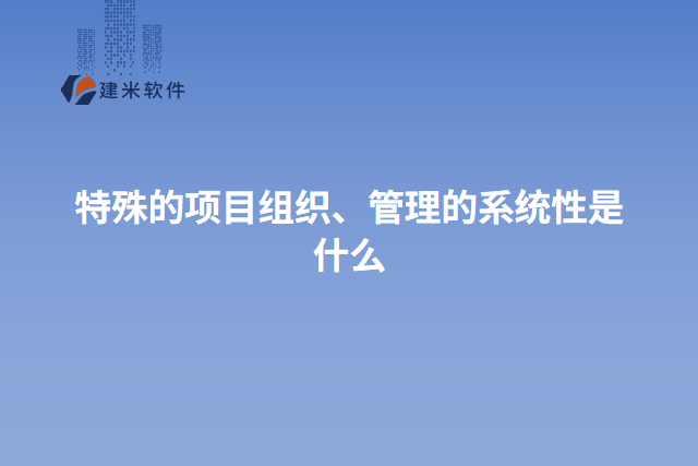 特殊的项目组织、管理的系统性是什么