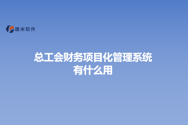 总工会财务项目化管理系统有什么用