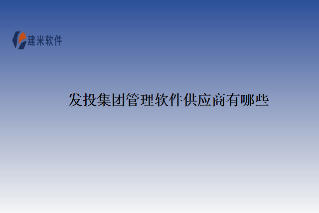 发投集团管理软件供应商有哪些