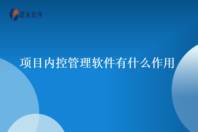 项目内控管理软件有什么作用