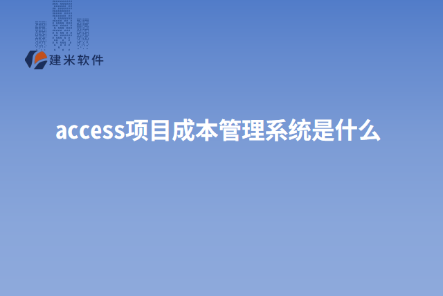 access项目成本管理系统是什么