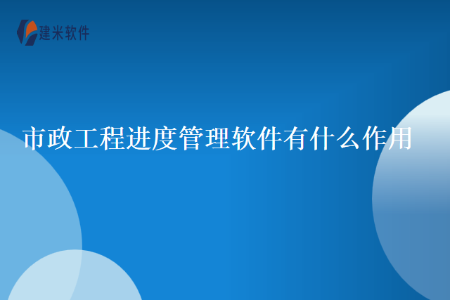 市政工程进度管理软件有什么作用