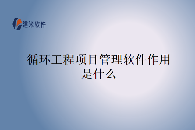 循环工程项目管理软件作用是什么