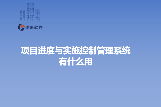 项目进度与实施控制管理系统有什么用