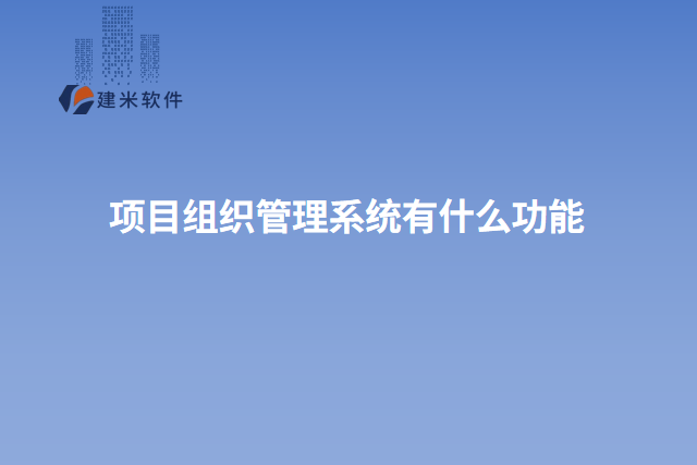 项目组织管理系统有什么功能
