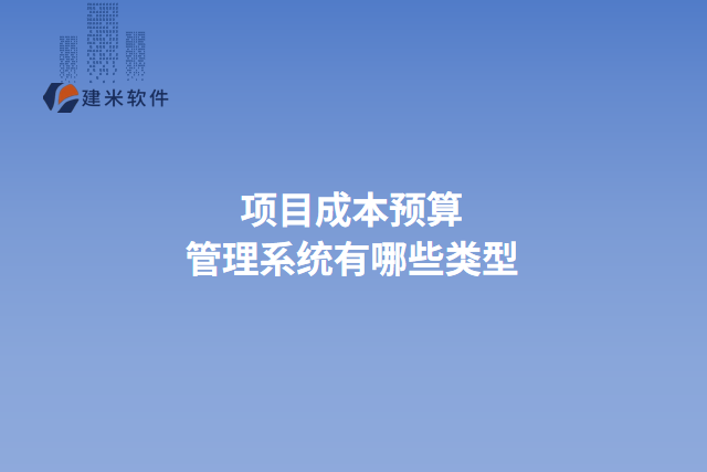 项目成本预算管理系统有哪些类型