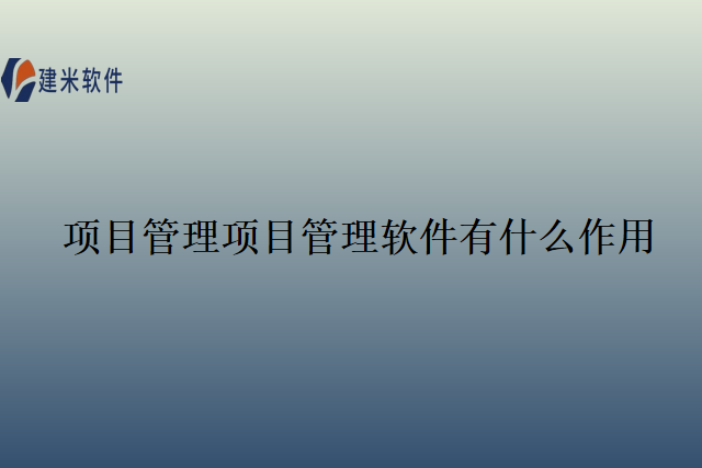 项目管理项目管理软件有什么作用
