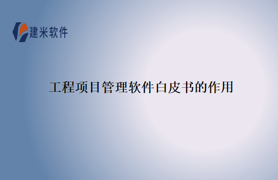 工程项目管理软件白皮书的作用