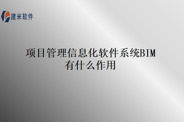 项目管理信息化软件系统BIM有什么作用