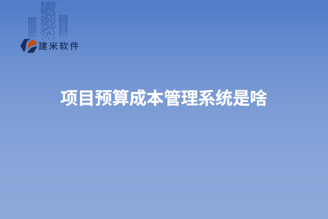 项目预算成本管理系统是啥