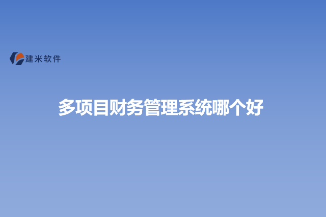 多项目财务管理系统哪个好
