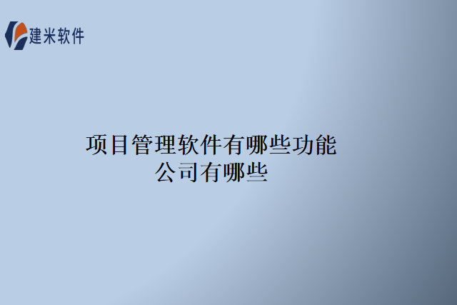 项目管理软件有哪些功能公司有哪些