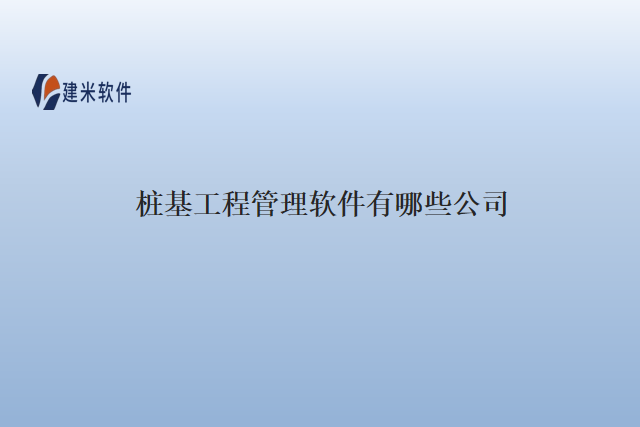 桩基工程管理软件有哪些公司