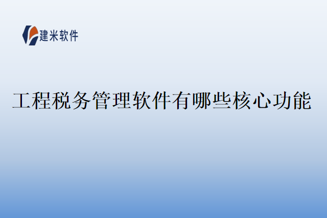 工程税务管理软件有哪些核心功能