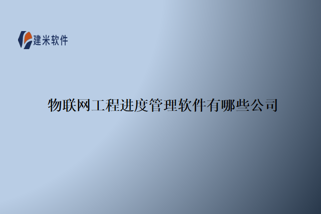 物联网工程进度管理软件有哪些公司