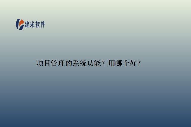 项目管理的系统功能？用哪个好？