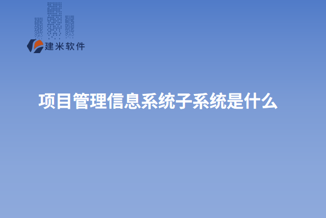 项目管理信息系统子系统是什么