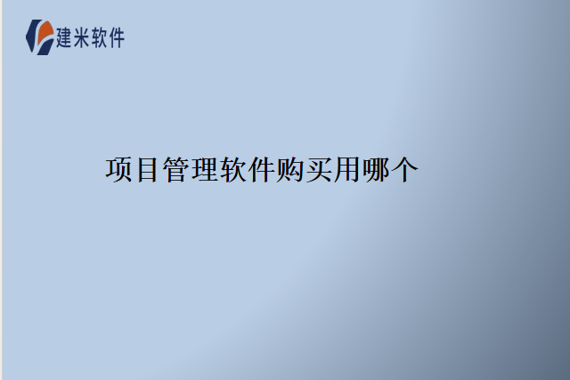 项目管理软件购买用哪个