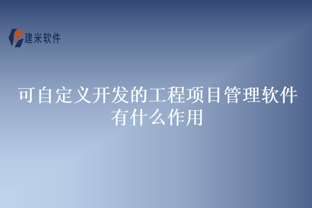 可自定义开发的工程项目管理软件有什么作用